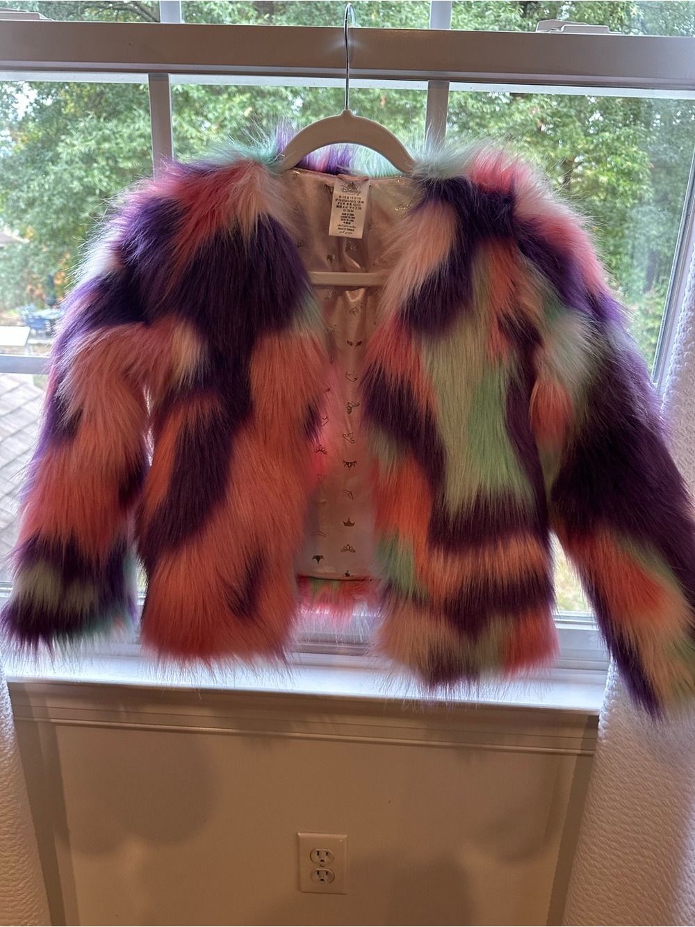 Official Disney Princess Kids Multicolor Faux Fur Jacket